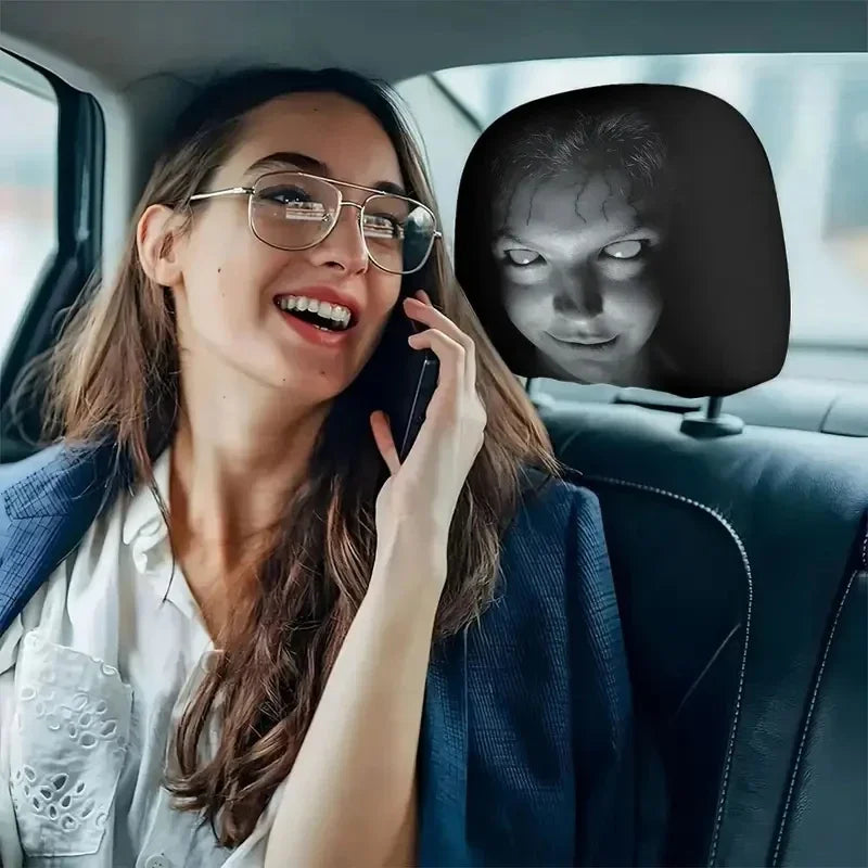 AuraCar Fright: Groźne Maski na Zagłówki do Auta
